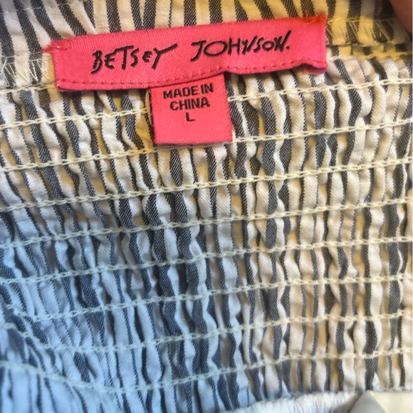 Betsey Johnson striped blue and white seersucker halter mini dress (L) - Picture 6 of 6